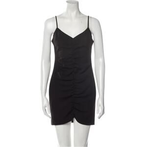 $230 Likely Black V-Neck Ruched LBD Party Mini Dress - 6